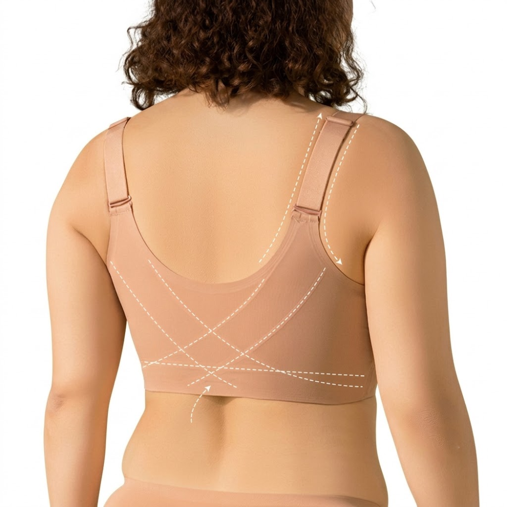 LUZA Front Button Seamless Bra (Luxury Comfort Edition) | Large Size | Cup C D | Wire-Free | Anti-Sagging Lift | Beautiful Back | CB260711A195