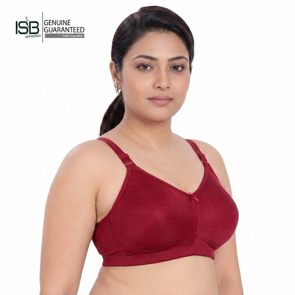 KISSES LIZA Non-Padded, Non-Wired, Full Coverage, Seamless 100% Cotton Feel Fabric Bra | C D Cup | Indian Imported | ISB Approved Genuine Guaranteed | IB260608A147