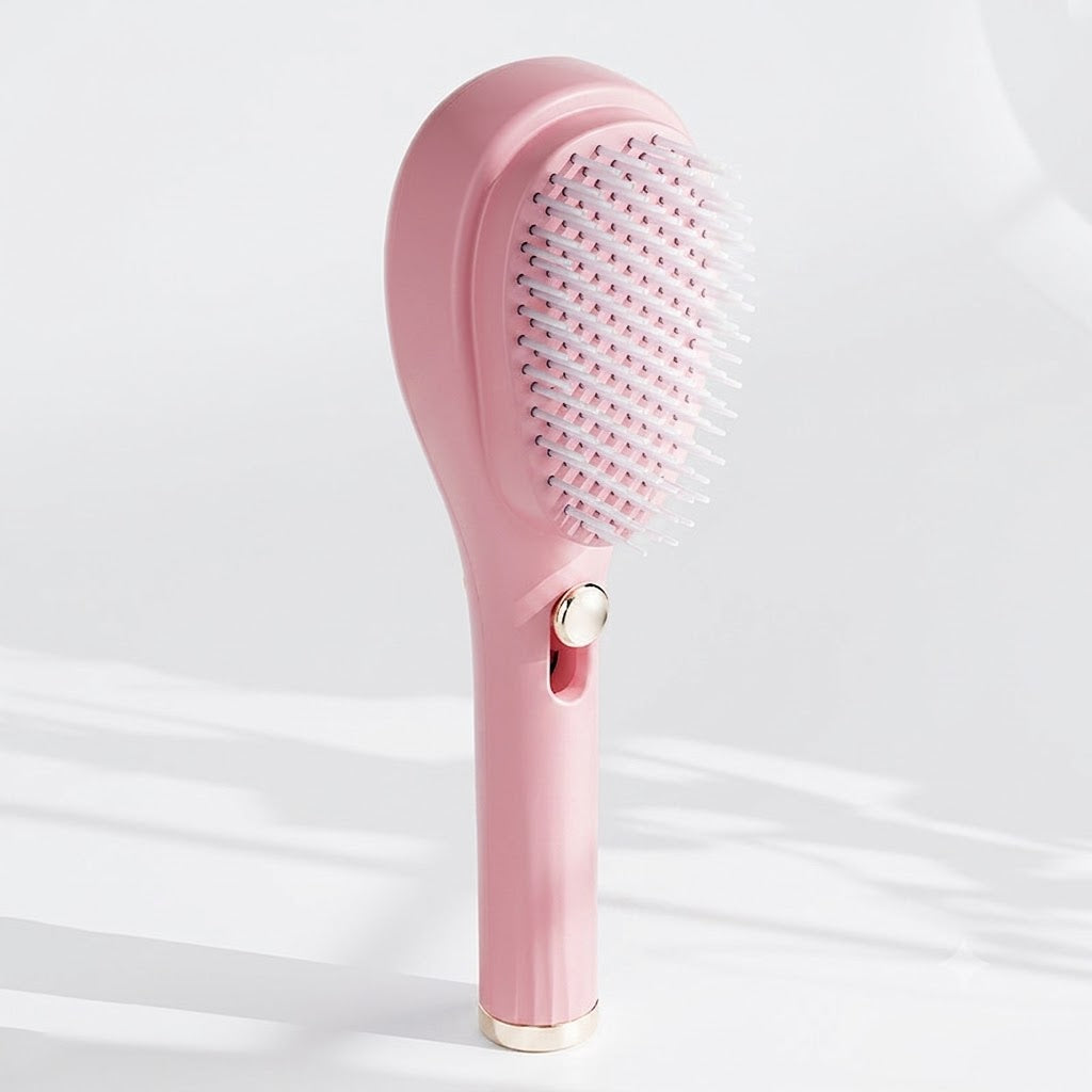 Retractable Comb with Air Cushion Massage Hairbrush | Anti-Static Magic Comb | One-Touch Self-Cleaning | Volumizing Air Cushion Brush | ISMT260805A269