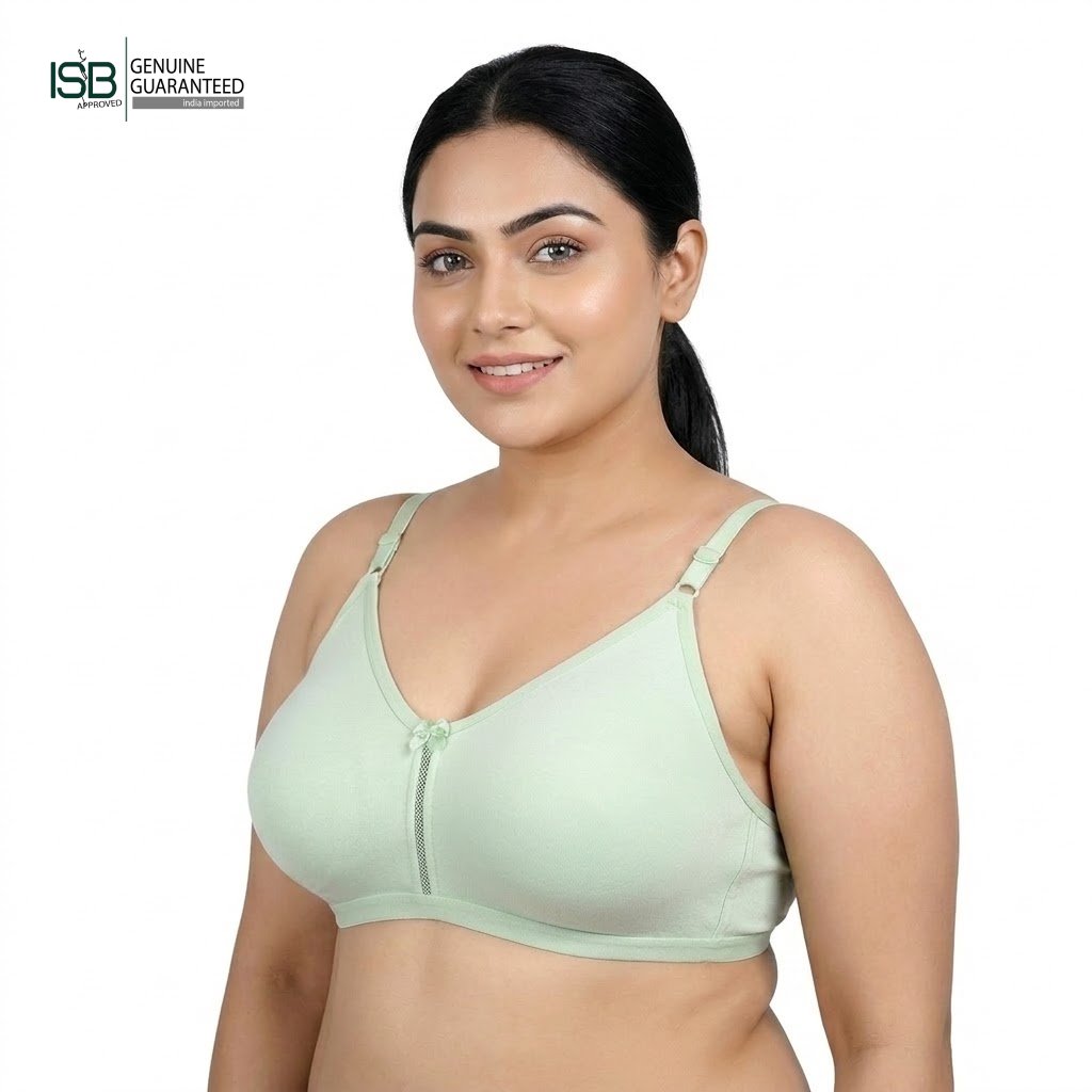 Floret Katrina Seamless Cotton-Blend | Daily USE BRA | T-Shirt Bra | Non-Wired | Non-Padded | Medium Coverage | Indian Imported | ISB Approved Genuine Guaranteed | IB2508055823