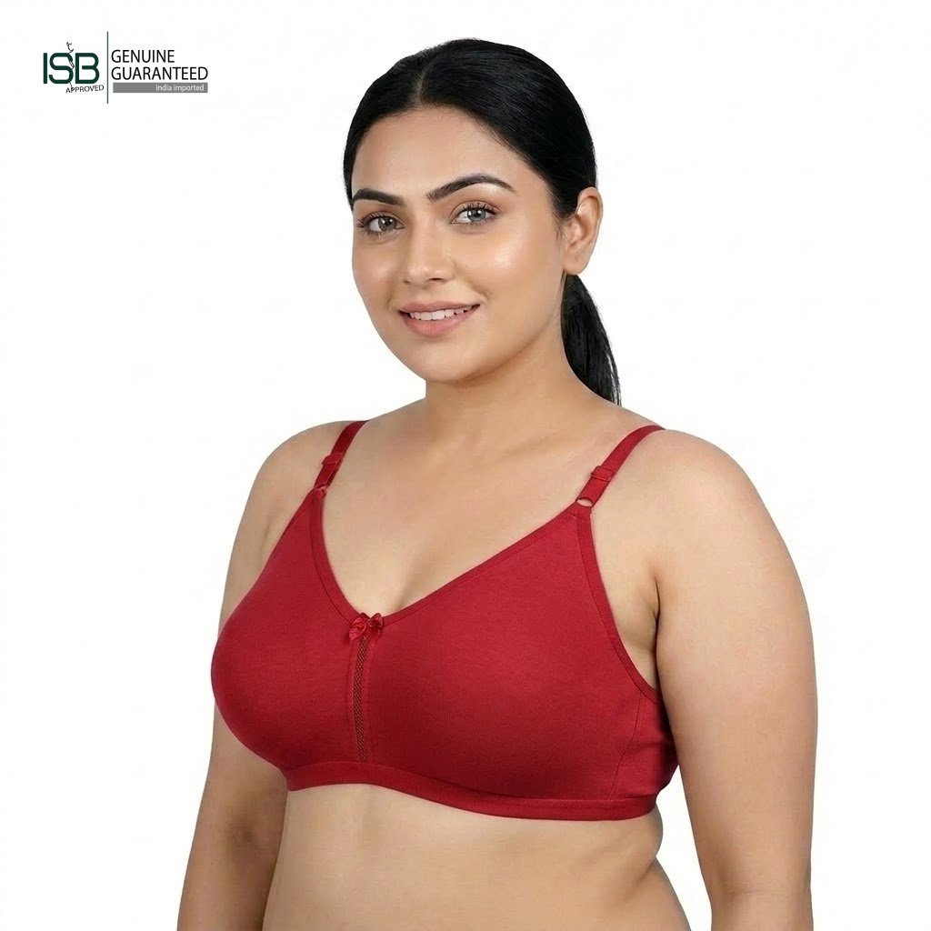 Floret Katrina Seamless Cotton-Blend | Daily USE BRA | T-Shirt Bra | Non-Wired | Non-Padded | Medium Coverage | Indian Imported | ISB Approved Genuine Guaranteed | IB2508055823