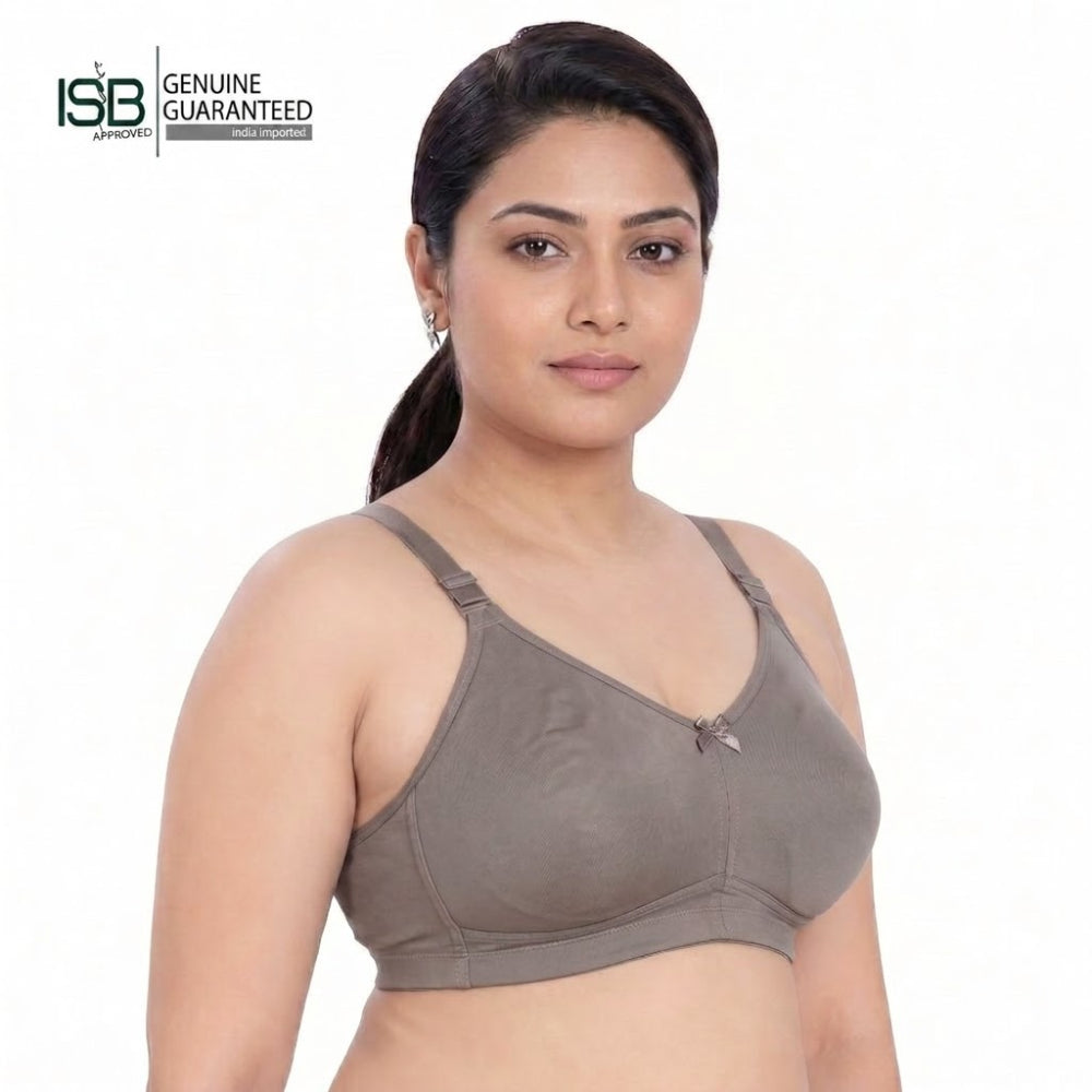 KISSES LIZA Non-Padded, Non-Wired, Full Coverage, Seamless 100% Cotton Feel Fabric Bra | C D Cup | Indian Imported | ISB Approved Genuine Guaranteed | IB260608A147