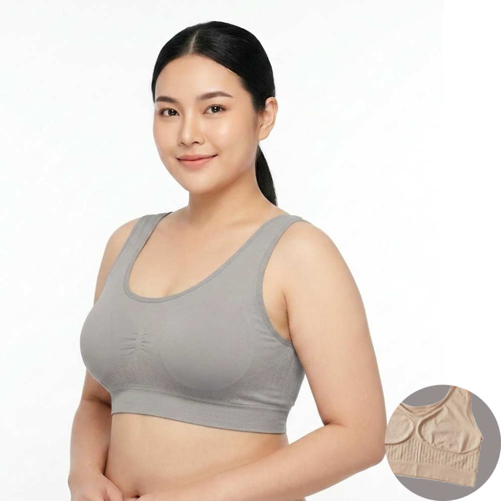 PAVI Skin Color Seamless Soft Comfortable Breathable Single-Layer Tank Top Bra Vest | CT251025824
