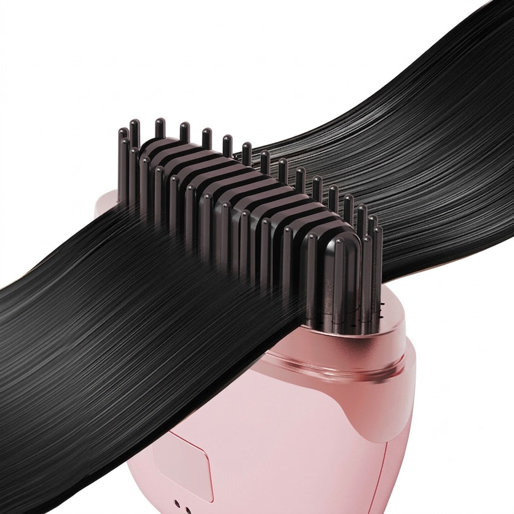 Portable Hair Straightening Comb | Ceramic Heating Brush | 3-Gear Temperature Control | Anti-Pull Smooth Styling | ISMT260815A292