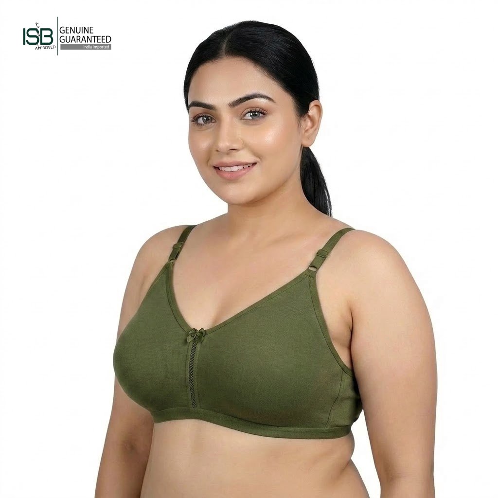 Floret Katrina Seamless Cotton-Blend | Daily USE BRA | T-Shirt Bra | Non-Wired | Non-Padded | Medium Coverage | Indian Imported | ISB Approved Genuine Guaranteed | IB2508055823