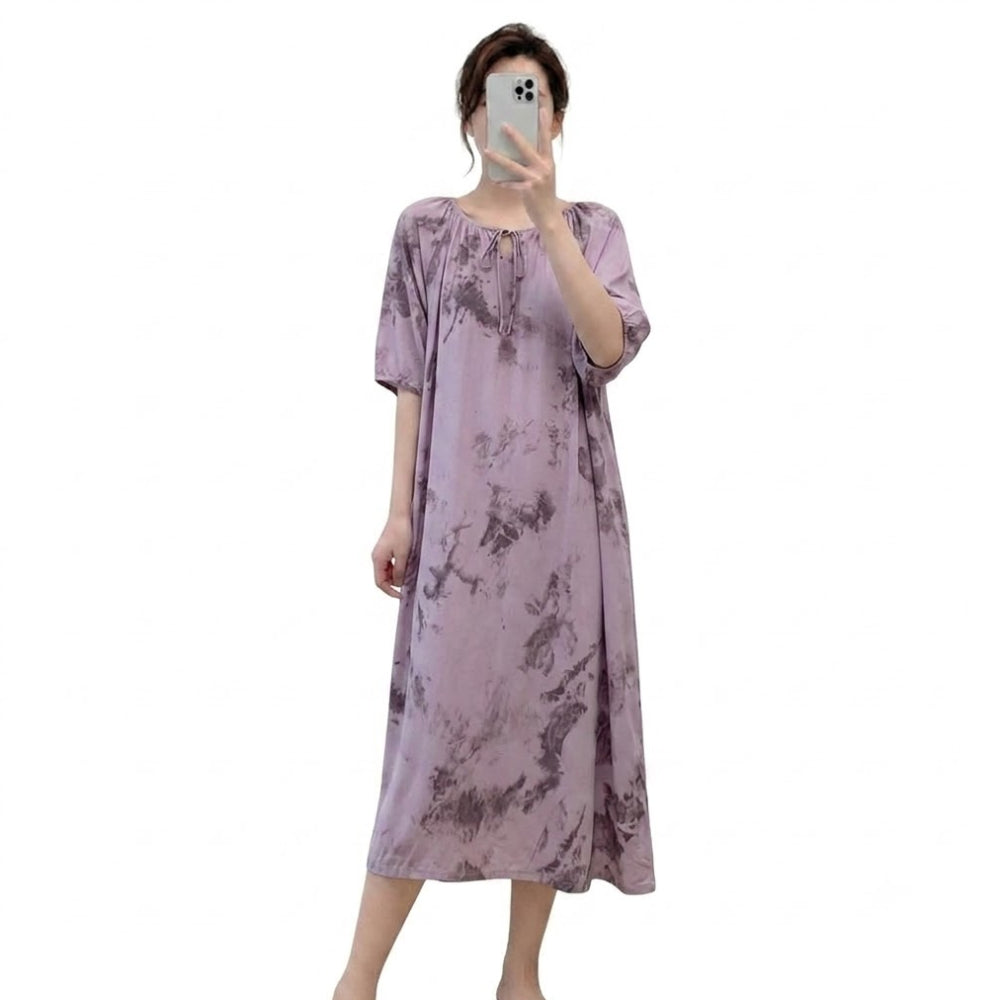 Plus Size Cotton Silk Cute Loose Dress (Comfort Edition) | Short Sleeve | Thin Lightweight Feel | Soft Relax Home And Outer wear | CLS260622A162