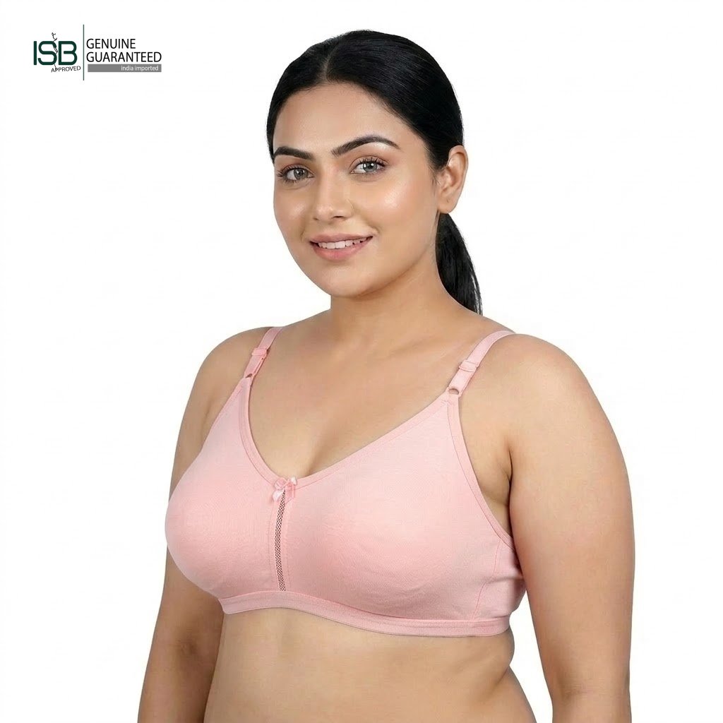 Floret Katrina Seamless Cotton-Blend | Daily USE BRA | T-Shirt Bra | Non-Wired | Non-Padded | Medium Coverage | Indian Imported | ISB Approved Genuine Guaranteed | IB2508055823