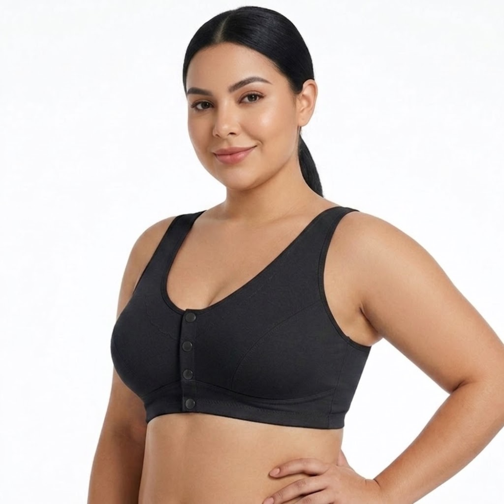 ISRA Front Button Large Size Bra (Premium Comfort Edition) | Full Cup | Cotton Thin | Front Button Closure | Anti-Sagging Support | Plus Size | CB260627A171