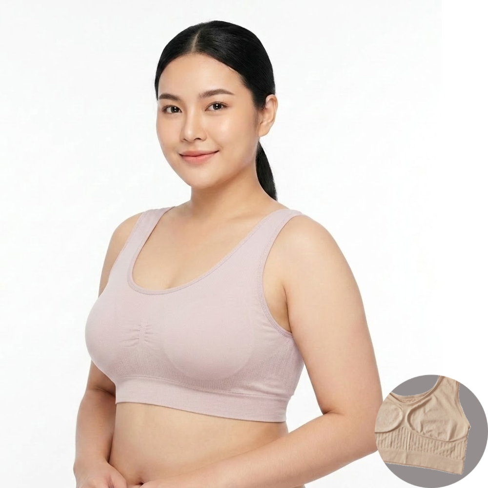 PAVI Skin Color Seamless Soft Comfortable Breathable Single-Layer Tank Top Bra Vest | CT251025824