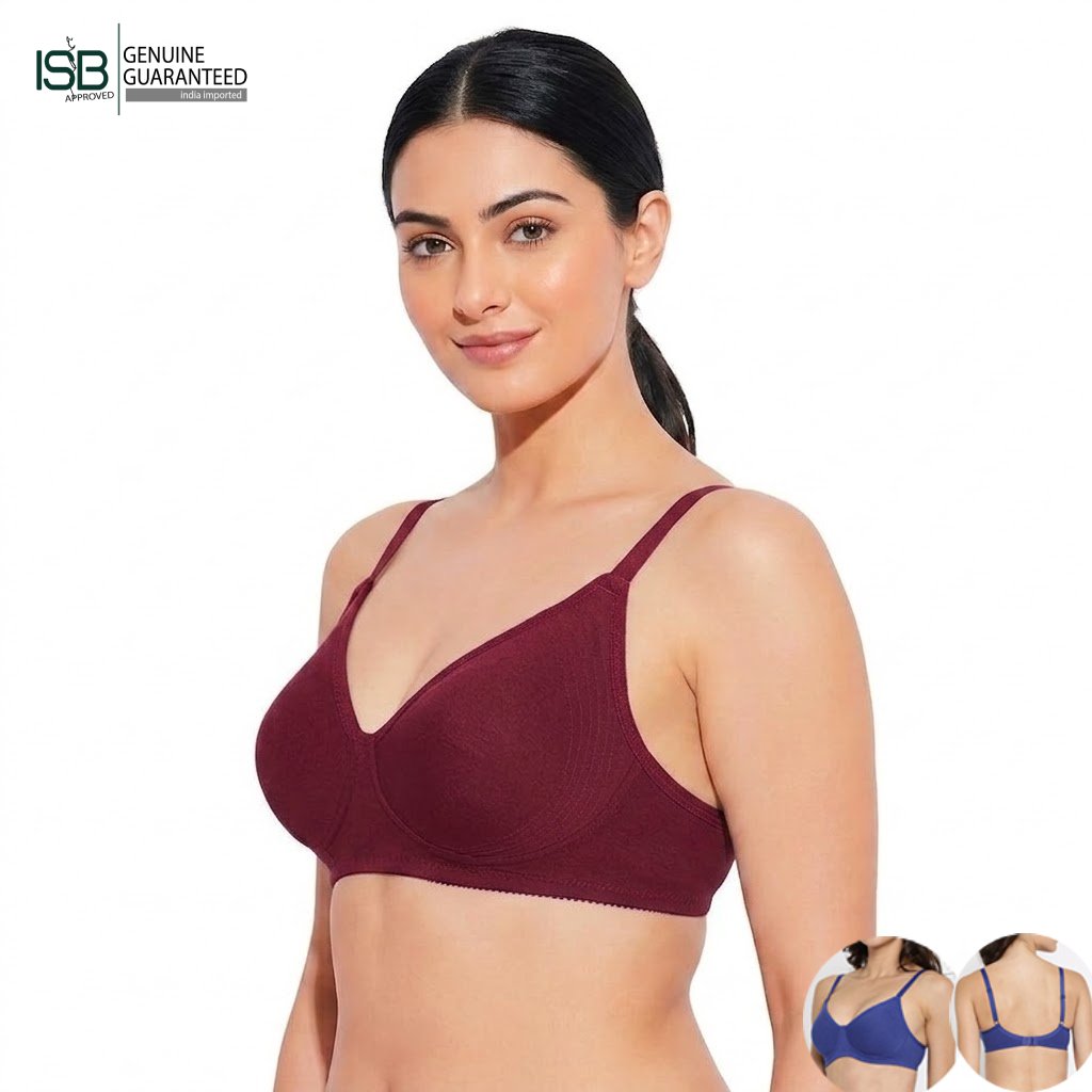 Guddi JOLLY Fabcool Encircled Side Support Shaper, Non-Wired Non Padded High Coverage Everyday Bra | 2 HOOK | Indian Imported | ISB Approved Genuine Guaranteed | IB260501A096