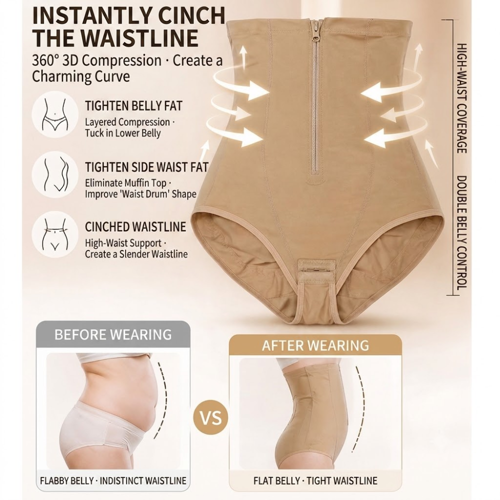 High Waist Hip-Lifting Shapewear (Luxury Sculpt Edition) | High Waist | Tummy Control | Hip Lift Support | Seamless Comfort | ISHR260703A186