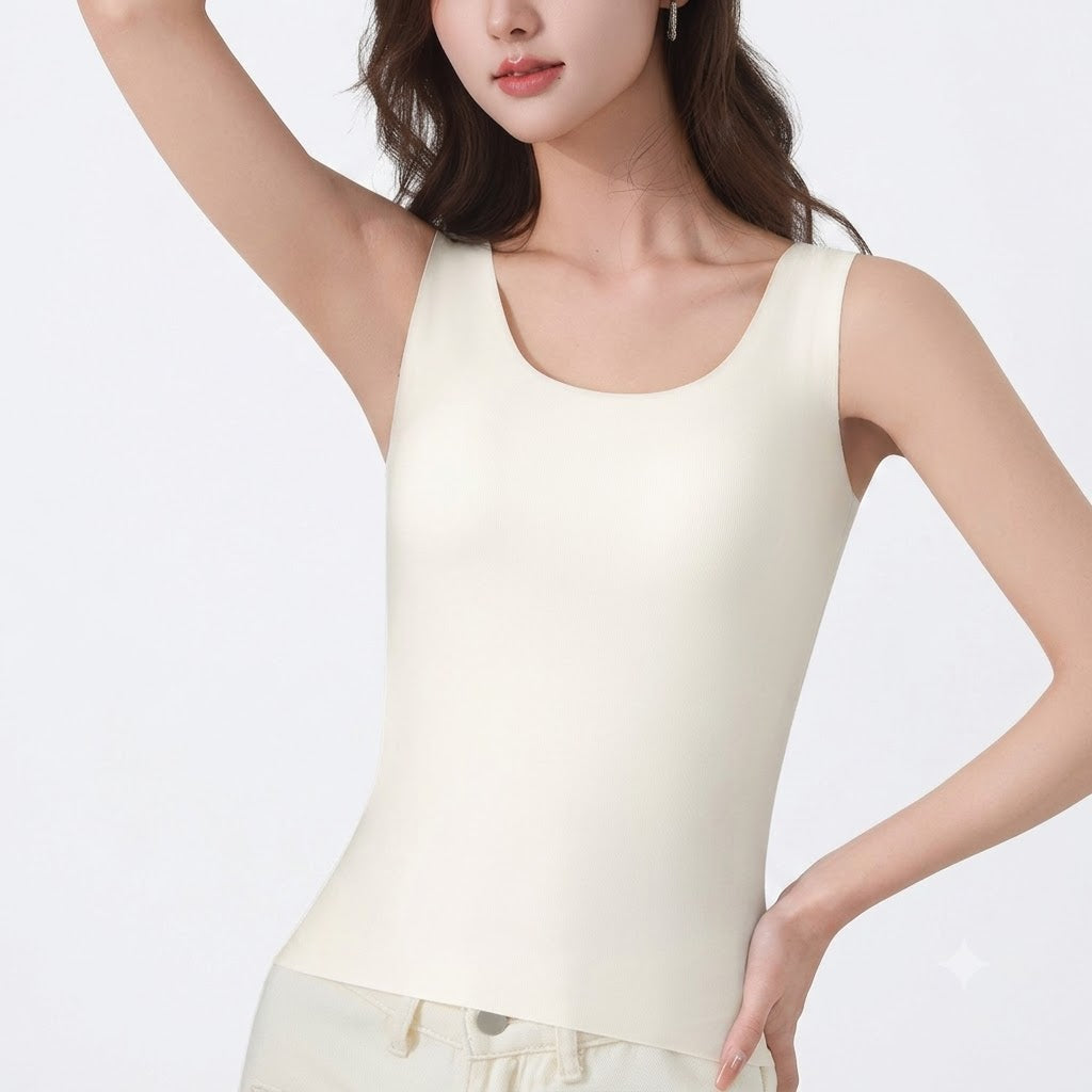SYVA Camisole with Built-In Tank Top | Summer Comfort | Seamless Fixed Cup | Plus Size | Wire-Free Comfort |  Daily Wear | CT260802A263