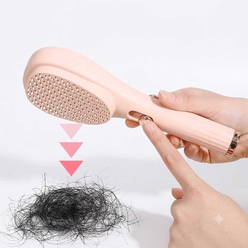 Retractable Comb with Air Cushion Massage Hairbrush | Anti-Static Magic Comb | One-Touch Self-Cleaning | Volumizing Air Cushion Brush | ISMT260805A269
