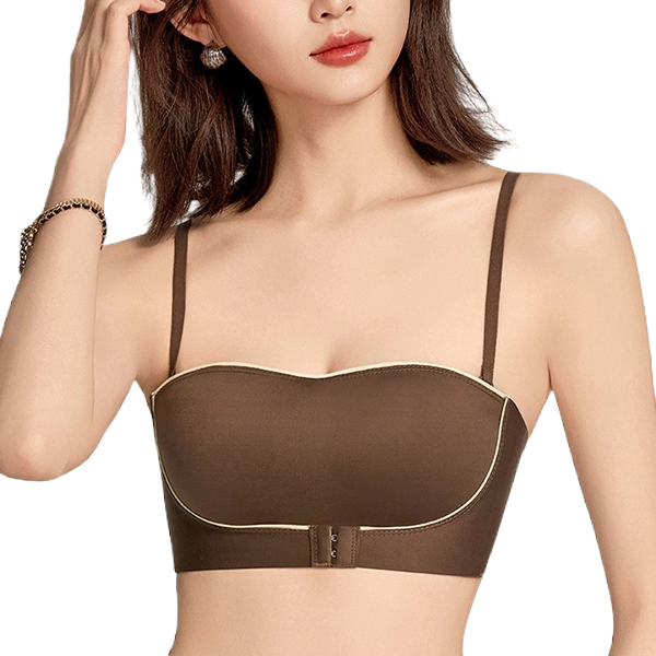 RIVA Front-Button Strapless Wrap Bra Non-Slip Push-Up | Seamless Invisible Tube Top | Anti-Exposure Support | CB260219988