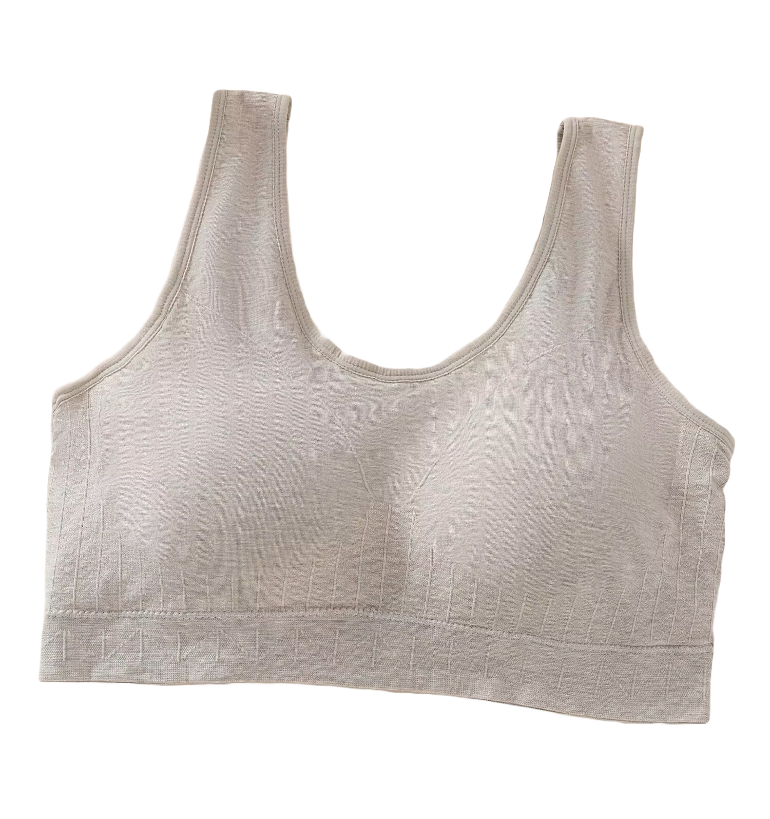 XUVA Plus Size Seamless U-Shape Vest Bra (AirConditioning Cup)Wide Back Support | Fixed Cup | Ventilation Holes | Wire-Free | Lightweight Comfort | CT260126946