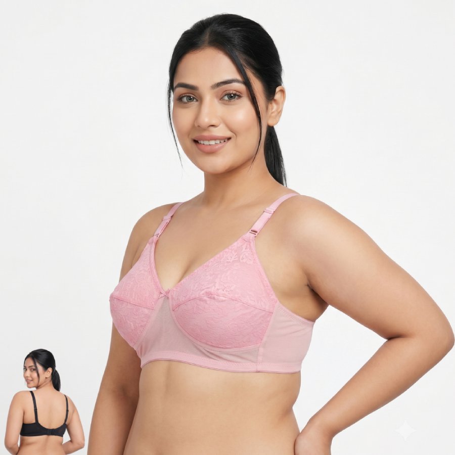 ISB Butterfly Ac Net Bra (2 Hook Edition) | Airy Net Fabric | Lightweight Comfort | Everyday Support | KB20110501