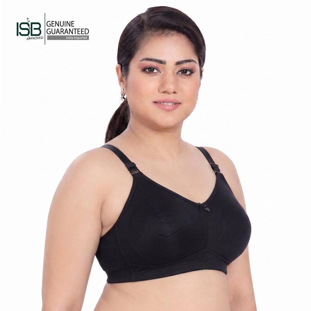 KISSES LIZA Non-Padded, Non-Wired, Full Coverage, Seamless 100% Cotton Feel Fabric Bra | C D Cup | Indian Imported | ISB Approved Genuine Guaranteed | IB260608A147