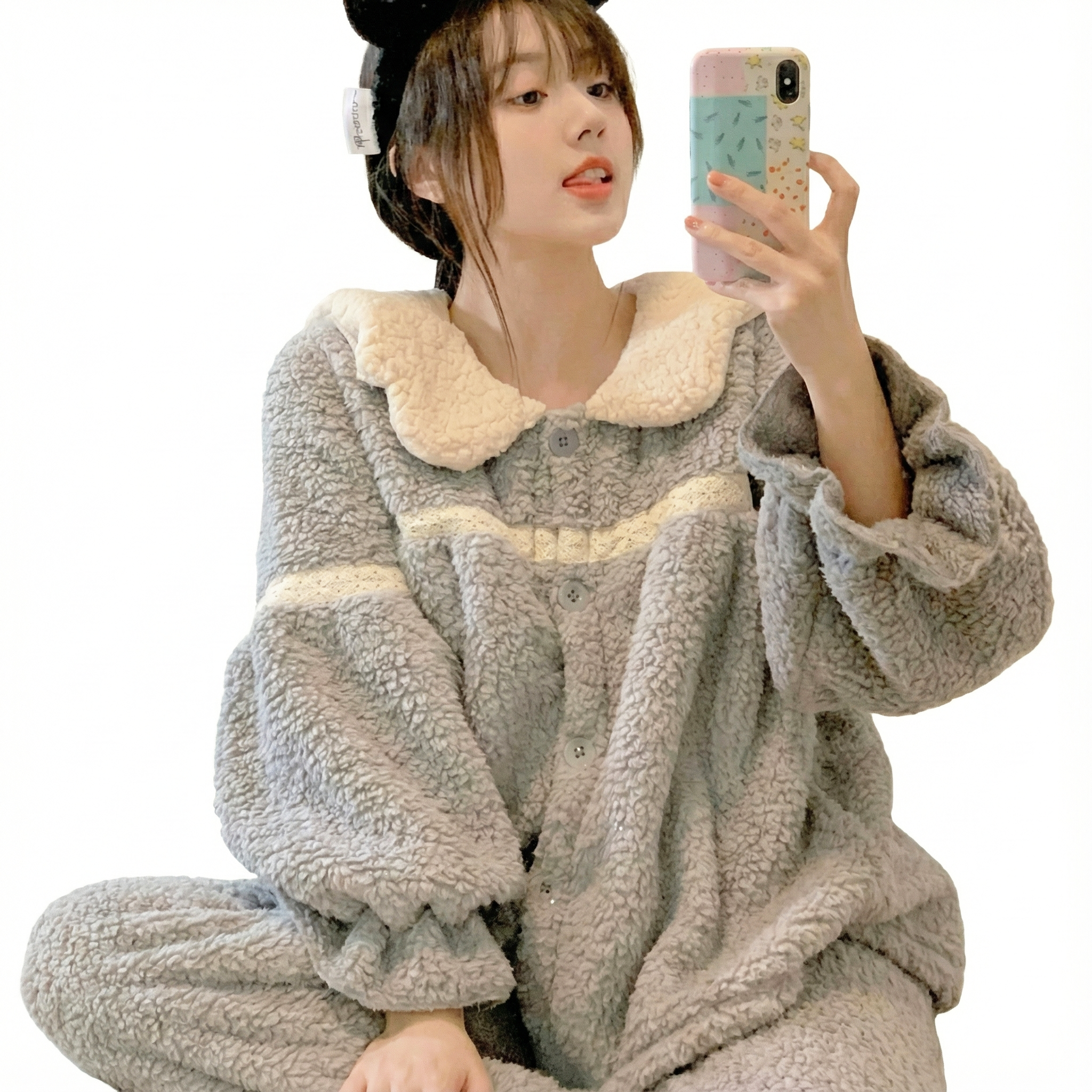 Winter Coral Fleece Thickened Pajamas Set Women’s Warm Winter Homewear | Loose & Cute Casual Loungewear Set | China Imported | WRN251208872