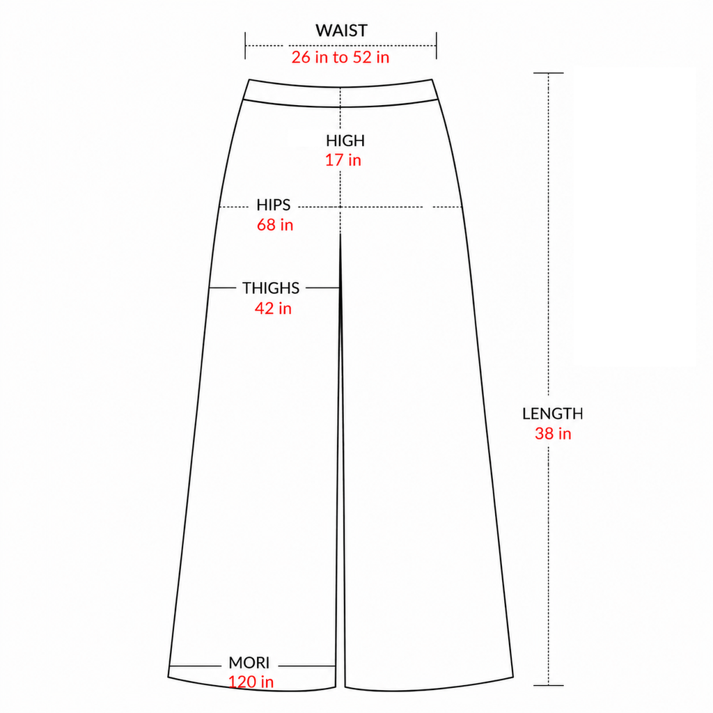Ultimate Comfort Wide Leg Full Day Comfort Big Skirt Palazzo | ISMT260626A170