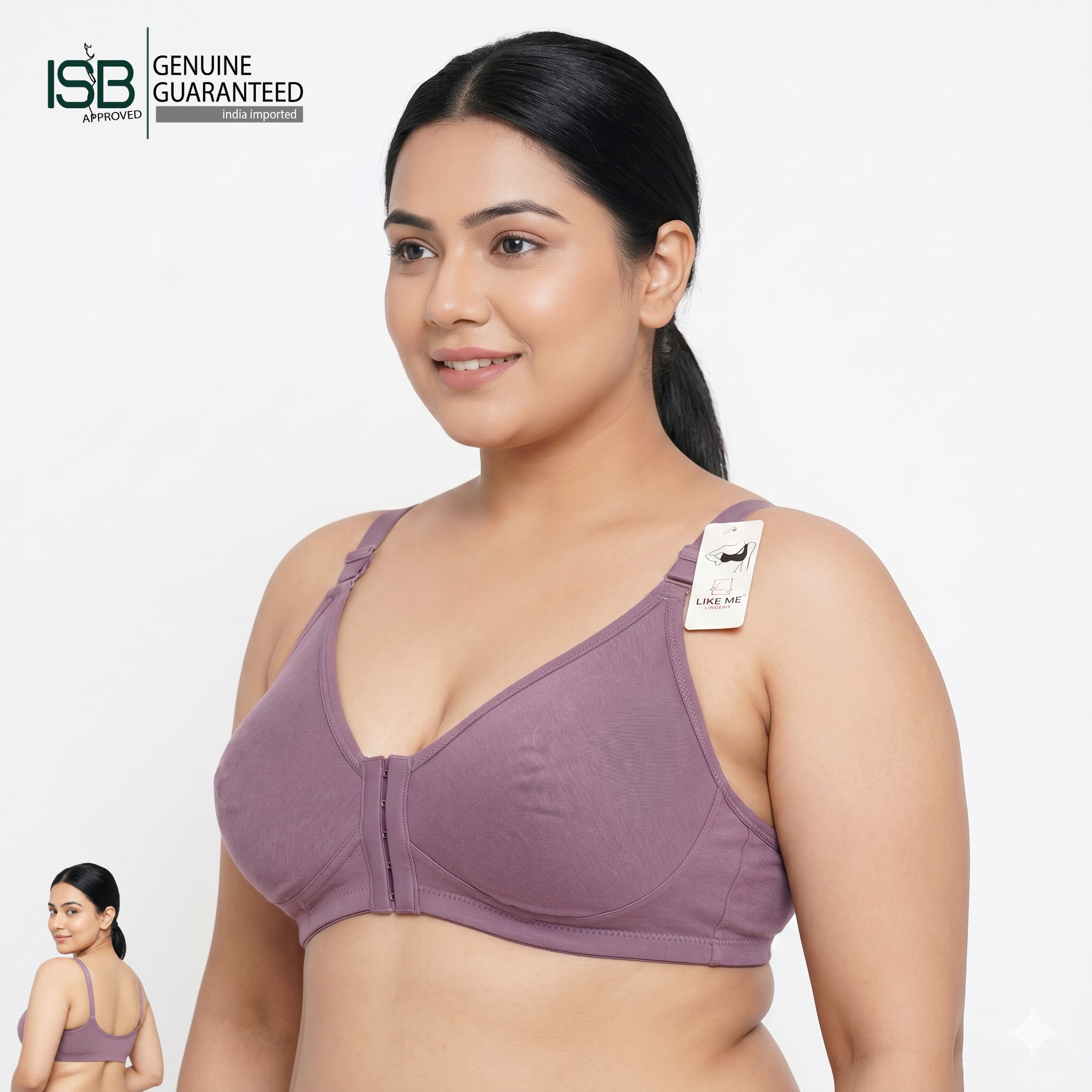 LIKE ME Front Open BRA | Front Hook | Daily Use | 4 Hook | Indian Imported | ISB Approved Genuine Guaranteed | IB260524A141
