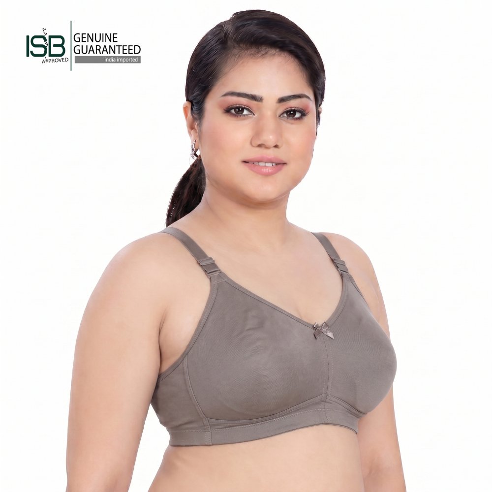 KISSES LIZA Non-Padded, Non-Wired, Full Coverage, Seamless 100% Cotton Feel Fabric Bra | C D Cup | Indian Imported | ISB Approved Genuine Guaranteed | IB260608A147