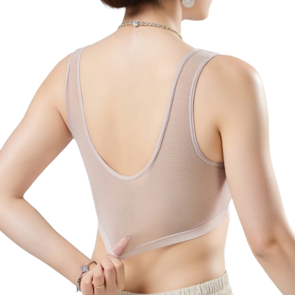 MYRA Front Buckle Cool Mesh Bra (Summer Comfort Edition) | Large Size | Wire-Free | Breathable Mesh | Front Closure | CB260714A203