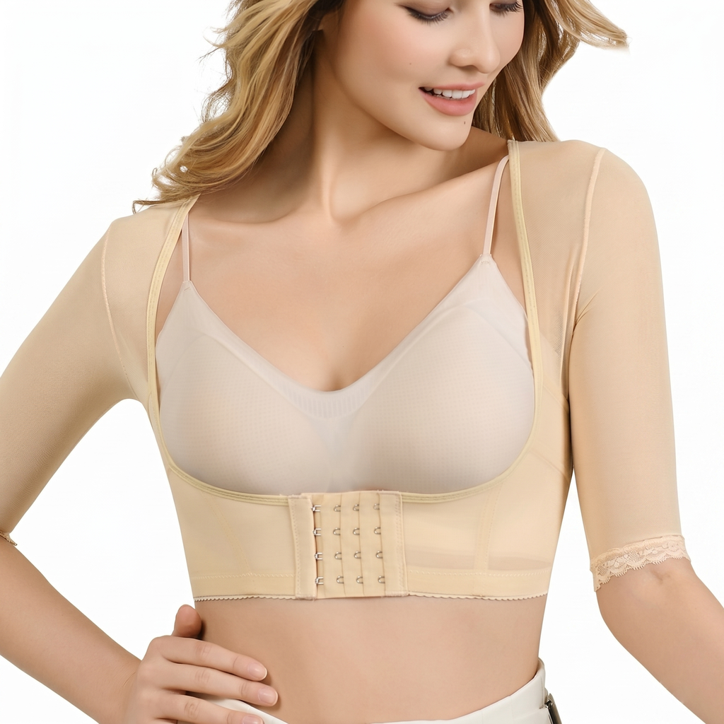 Beautiful Back Shaping Vest with Chest Support (Push-Up Edition) Short Sleeve | Side Breast Control | Back Firming & Slimming Support | ISHR260512A120