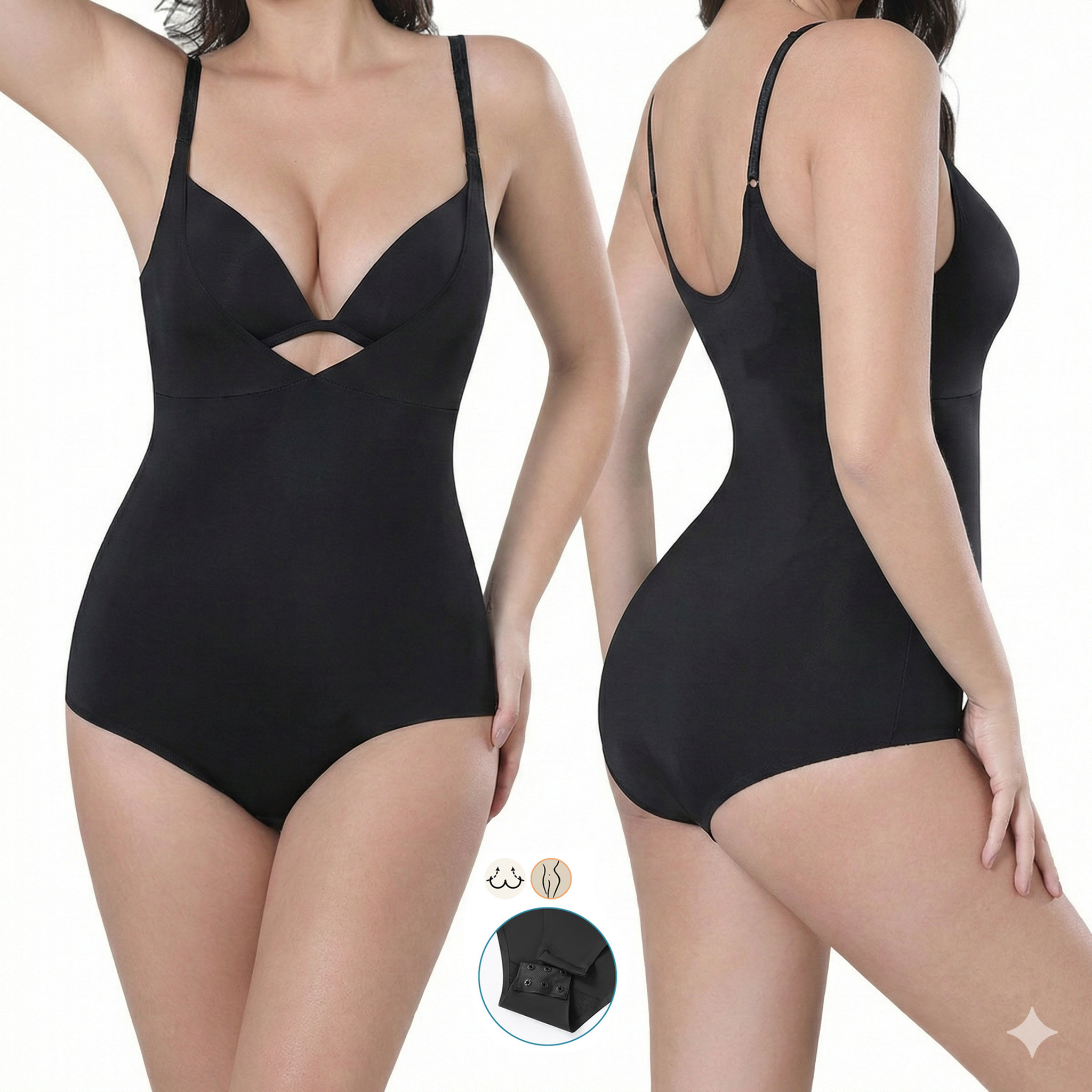 Zhanrun One-Piece Seamless Shaping Corset Triangle Bodysuit | Belly Contracting | Waist &amp; Hip Lifting | Sling Style | Washroom-Friendly | ISHR260115923