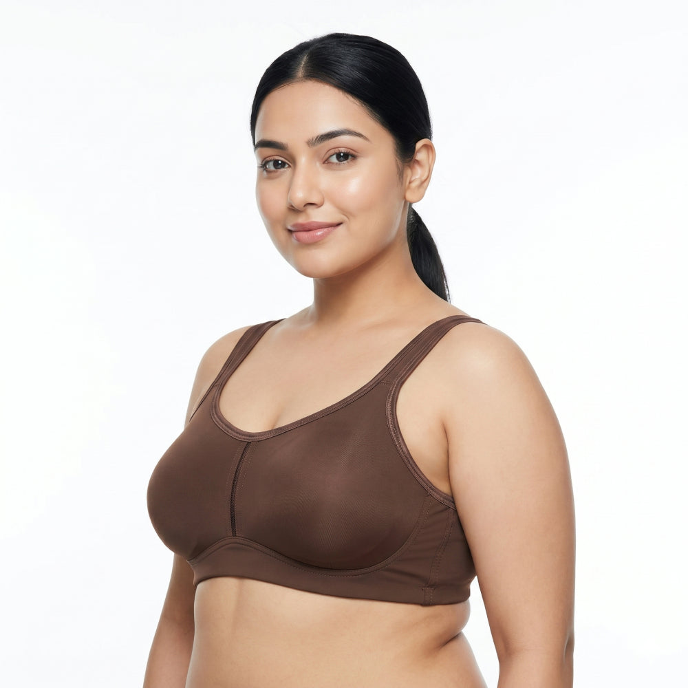 ZIVA Large Size Wireless Full Coverage Bra (Ultra-Thin Edition) | Cup D | Plus Size Support | Sports & Casual Wear | Lightweight Comfort | CB260616A148