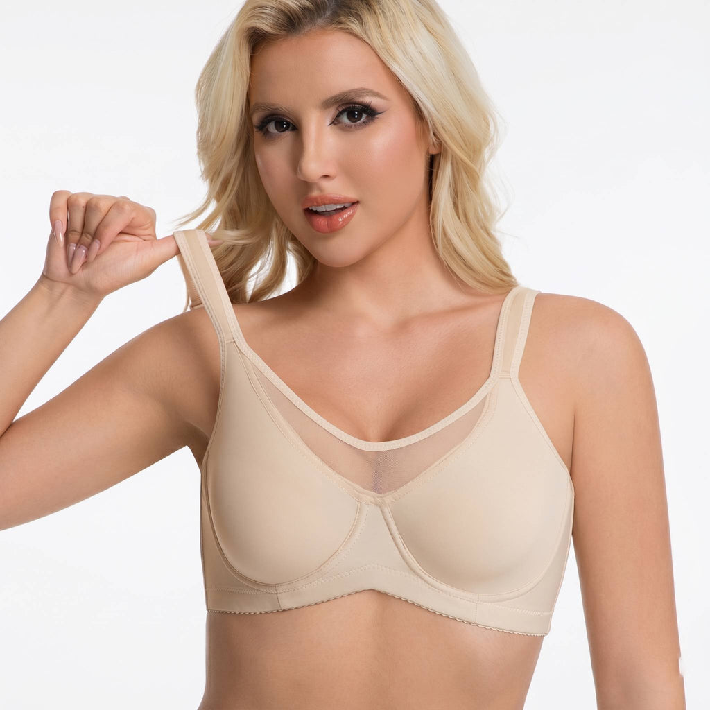 ELVA Adjustable Push-Up Support Bra (Large Size Edition) | Cup C D | 3 Hook | Adjustable Wire | Lightweight Daily Wear | CB260521A133