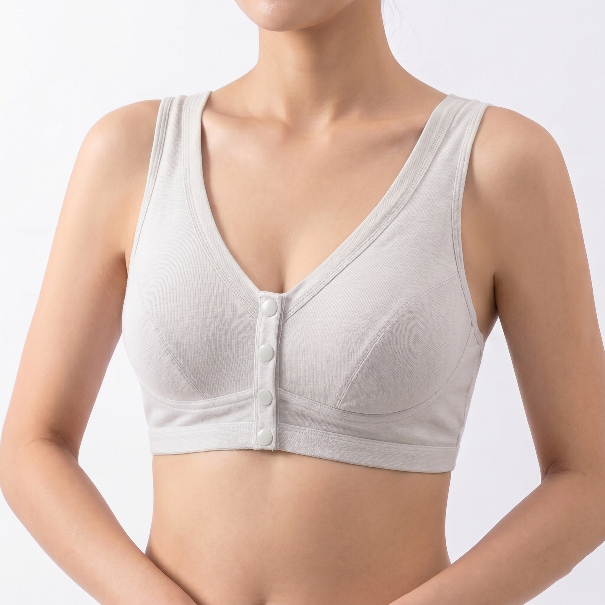 LYRA Front-Buckle Seamless Bra (Light & Thin Edition) Wire-Free Comfort | Gathered Lift | Cup C | Button 4 | Easy On/Off Daily Wear | CB260424A082