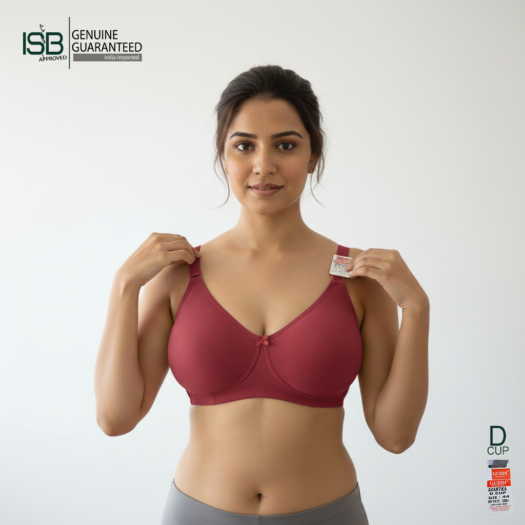 Guddi AVANTIKA BRA Daily Use | D Cup | 3 Hook | | Indian Imported | ISB Approved Genuine Guaranteed | IB251510823