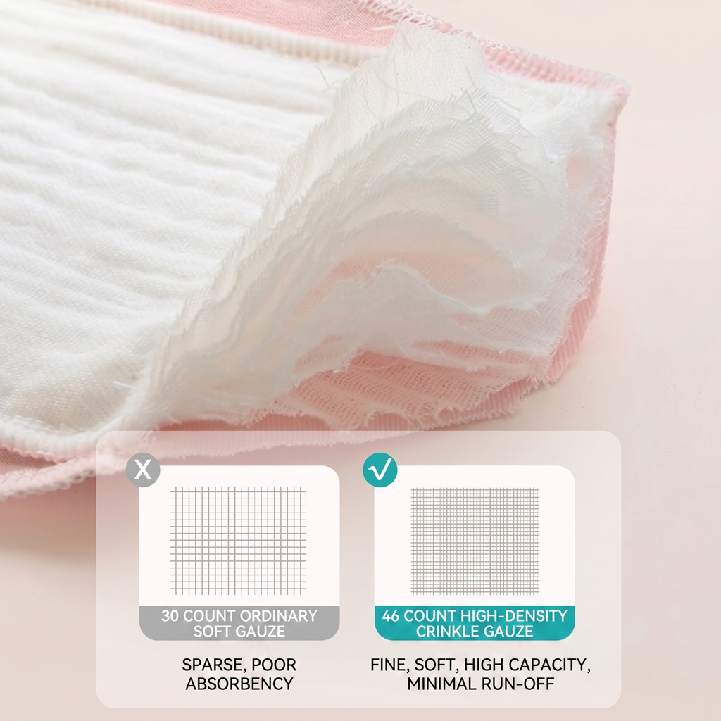 Reusable Anti-Leakage Cotton Sanitary Pads (Mugwort Yarn Series) Waterproof Edition | 3 pcs Packet | Washable | Pure Cotton Comfort for Elderly | Eco-Friendly Protection | ISMT260518A127