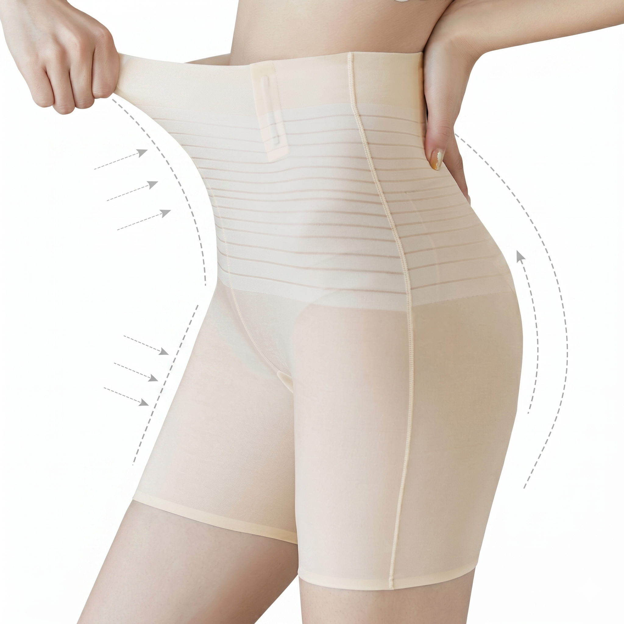 High Waist Shaping Shorts (Anti-Curling Edition) Lightweight Seamless Hip Lift | Belly Control | Bottoming Safety Pants | ISHR260519A129