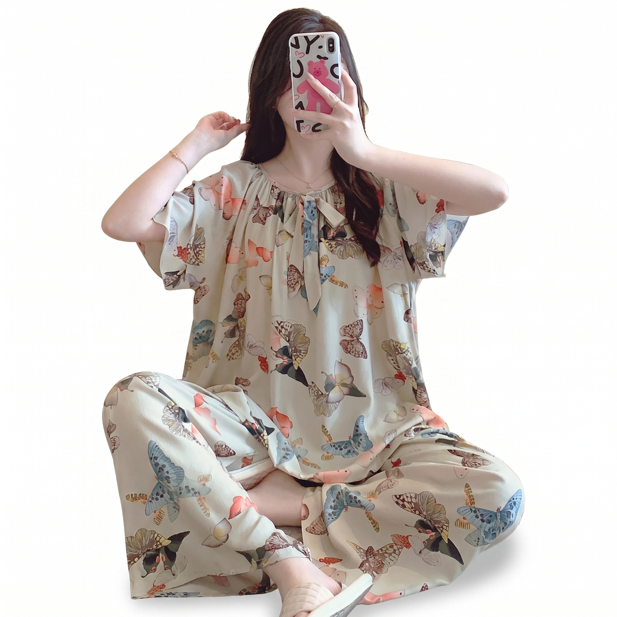 Cotton Silk Pajama (Outdoor Friendly) Short Sleeve | Home + Outside Wear | Soft Daily Comfort | CLS260522A138