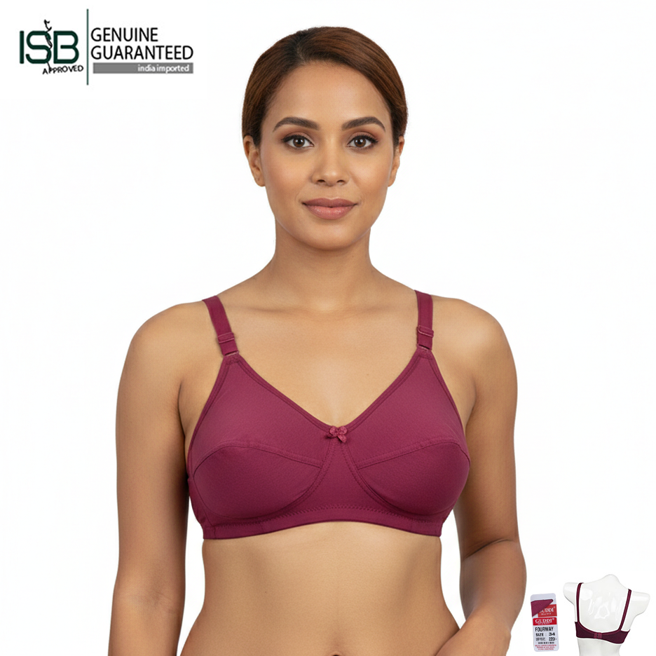 GUDDI FOURWAY BRA (Cup C) 4-Way Stretch Support | Indian Imported | Firm Shape &amp; Daily Comfort | IB260221992