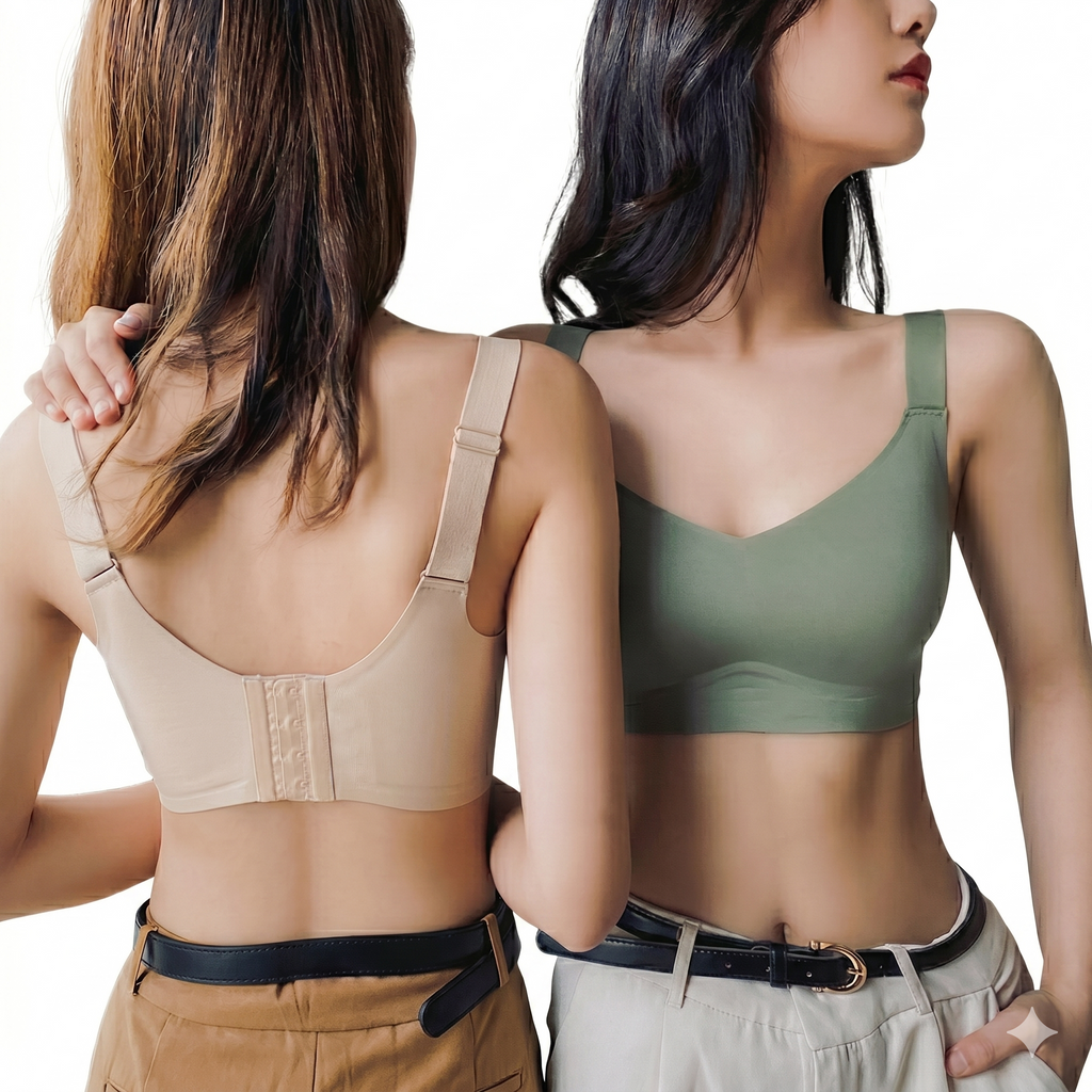 KORI Thin Beautiful Back Vest Bra Big Chest Small Look | Shrunch Support | Rimless | Plus Size Comfortable Bra | CB260101905