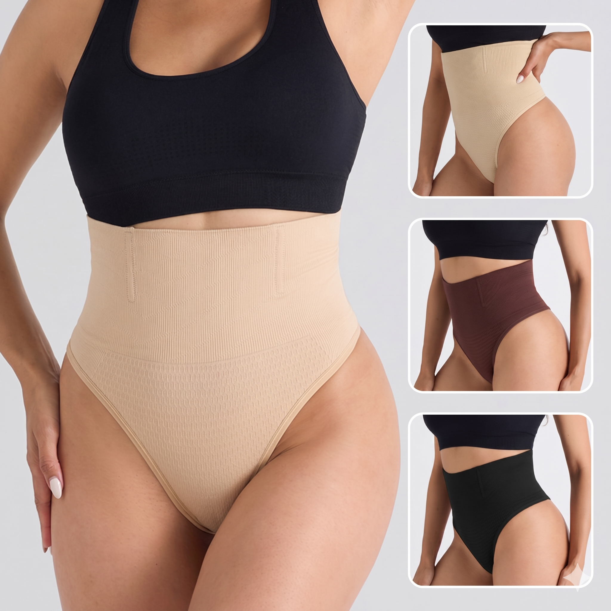 Plus Size Seamless Mid-Waist Shaping Pants (T-Shape Edition) Belly Support | Hip Shaping | Smooth Yoga & Daily Comfort | ISHR260509A116