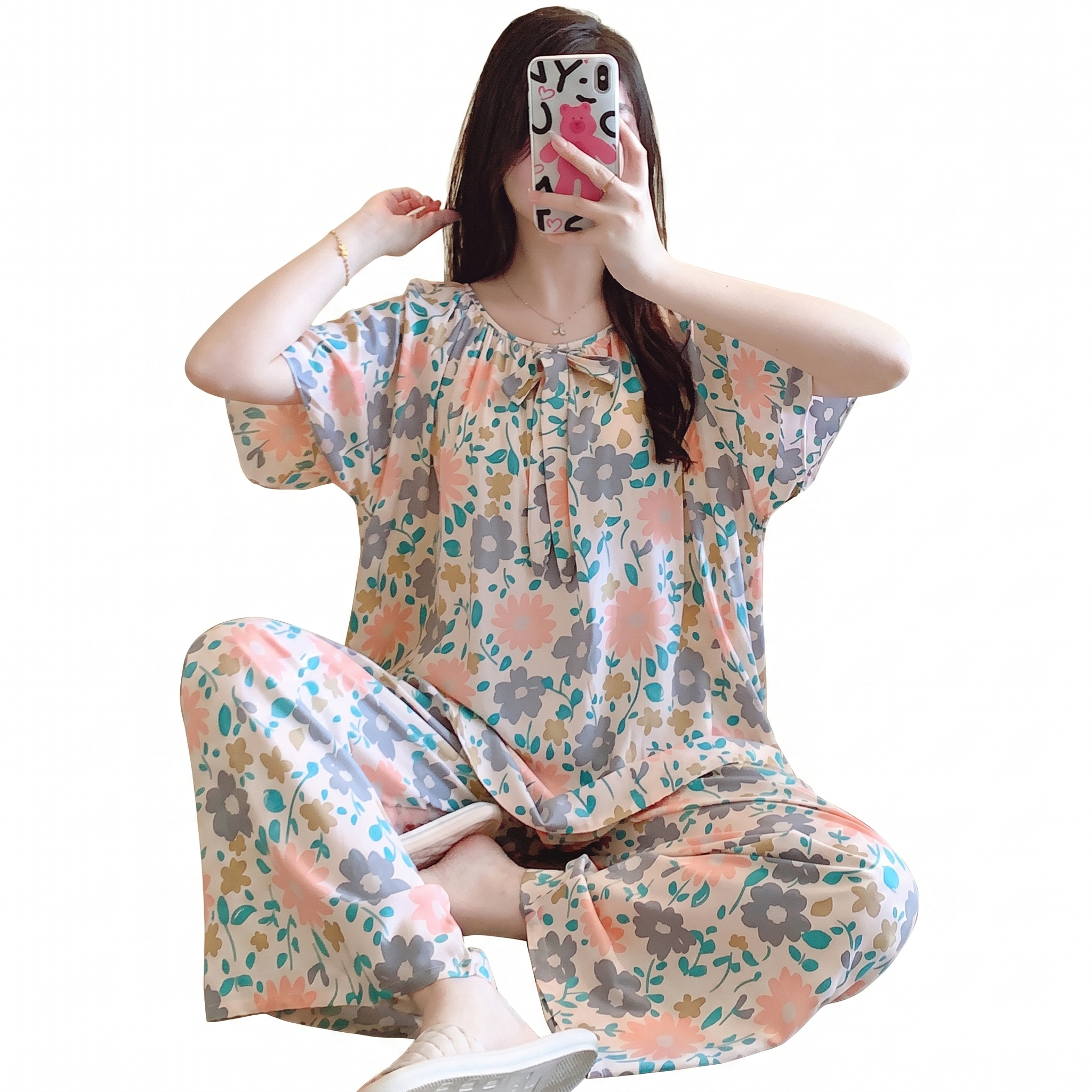 Cotton Silk Pajama (Outdoor Friendly) Short Sleeve | Home + Outside Wear | Soft Daily Comfort | CLS260522A138