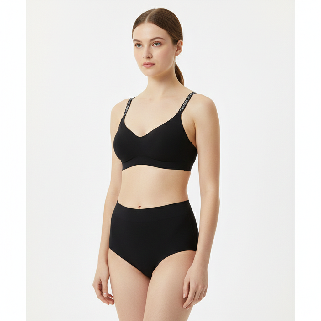 JQVA | Bra Panty Set | Original Jelly Strip Anti-Gravity Seamless Vest Bra Chest Gathered | Lifting Accessory | Anti-Sagging | Soft Pink | Daily Comfort | CB260129952