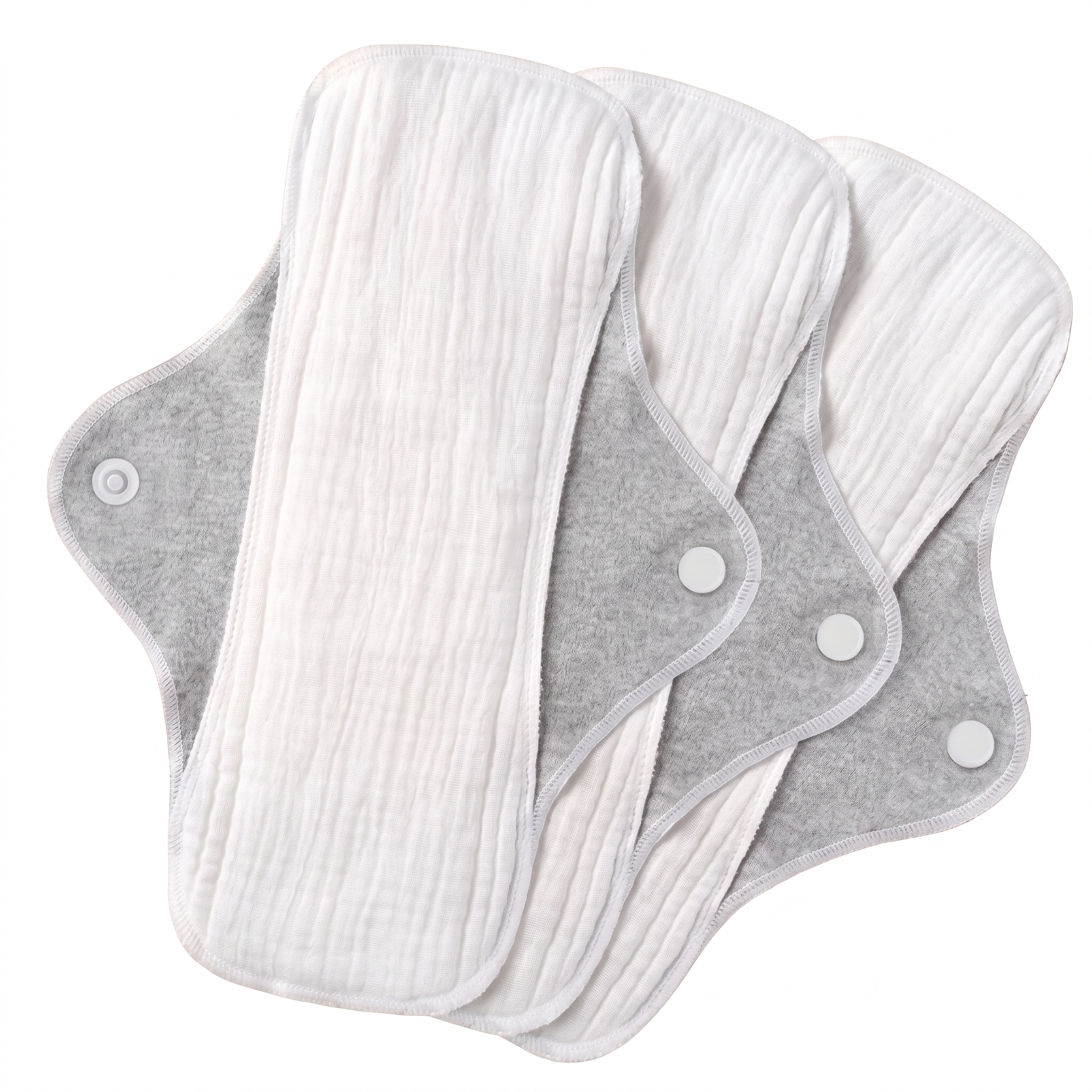 Reusable Anti-Leakage Cotton Sanitary Pads (Oxygen-Permeable Yarn) Waterproof Edition | 3 pcs Packet | Washable | Pure Cotton Comfort for Elderly | Eco-Friendly Protection | ISMT260518A128