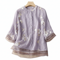 Summer Artistic Retro  Pure Cotton  Embroidered Top Yarn Picking Stitch | Thailand Design | Light &amp; Elegant Daily Wear | CDR260222993
