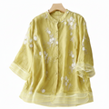 Summer Artistic Retro  Pure Cotton  Embroidered Top Yarn Picking Stitch | Thailand Design | Light &amp; Elegant Daily Wear | CDR260222993