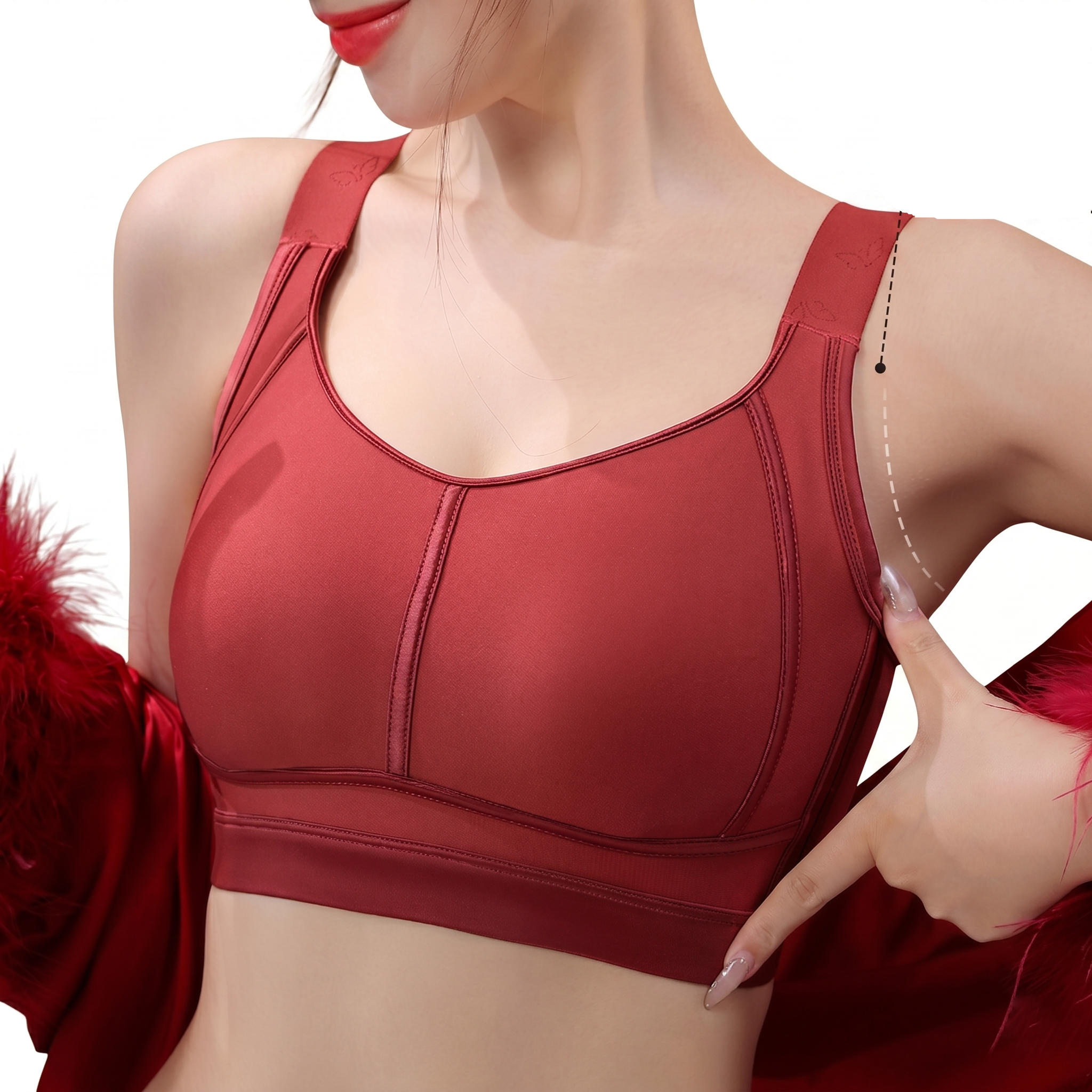 EYNA Seamless Full-Cup Support Bra (Large Size Edition) | Cup D | 4 Hook  Thin Adjustable Design | Breast-Retracting | Anti-Sagging Comfort | CB260510A118