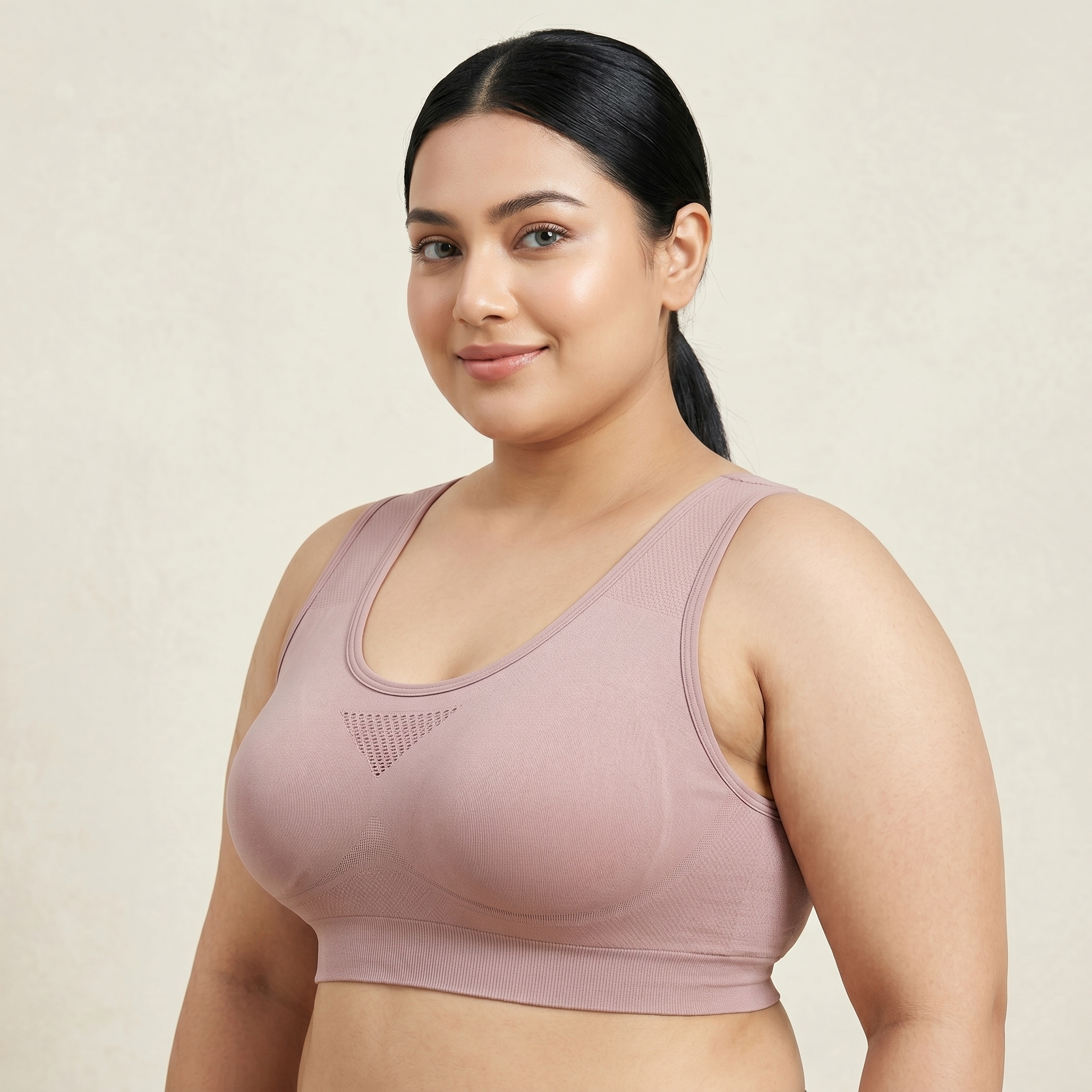 TOVA Plus Size China Imported Women's Tank Top Underwear Non-PAD Underwear Stretch Vest Double-Layer Seamless Bra | CT251210818