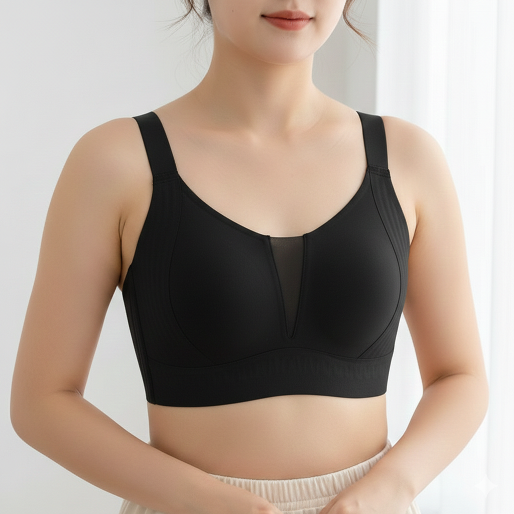 RYXO Wine Red Seamless No-Rim Bra (Big Breasts) Anti-Sagging | Breast-Retracting Support | Wire-Free | Comfortable Daily Wear | CB260128950