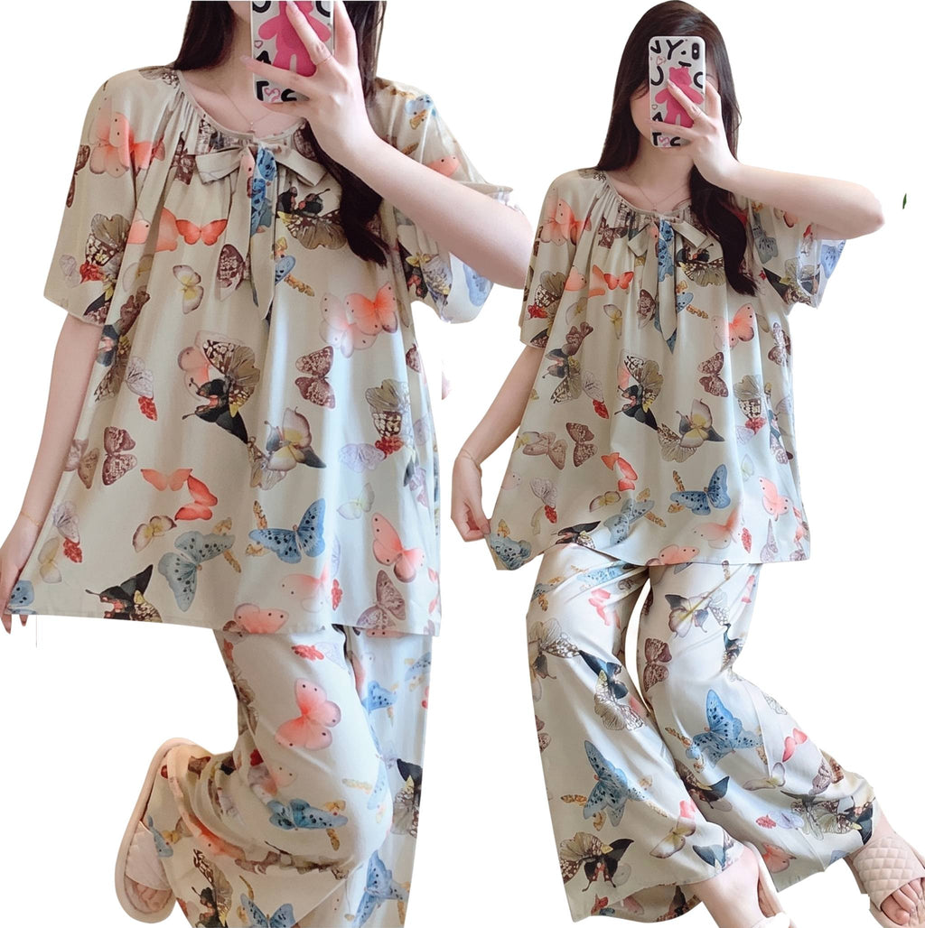 Cotton Silk Pajama (Outdoor Friendly) Short Sleeve | Home + Outside Wear | Soft Daily Comfort | CLS260522A138