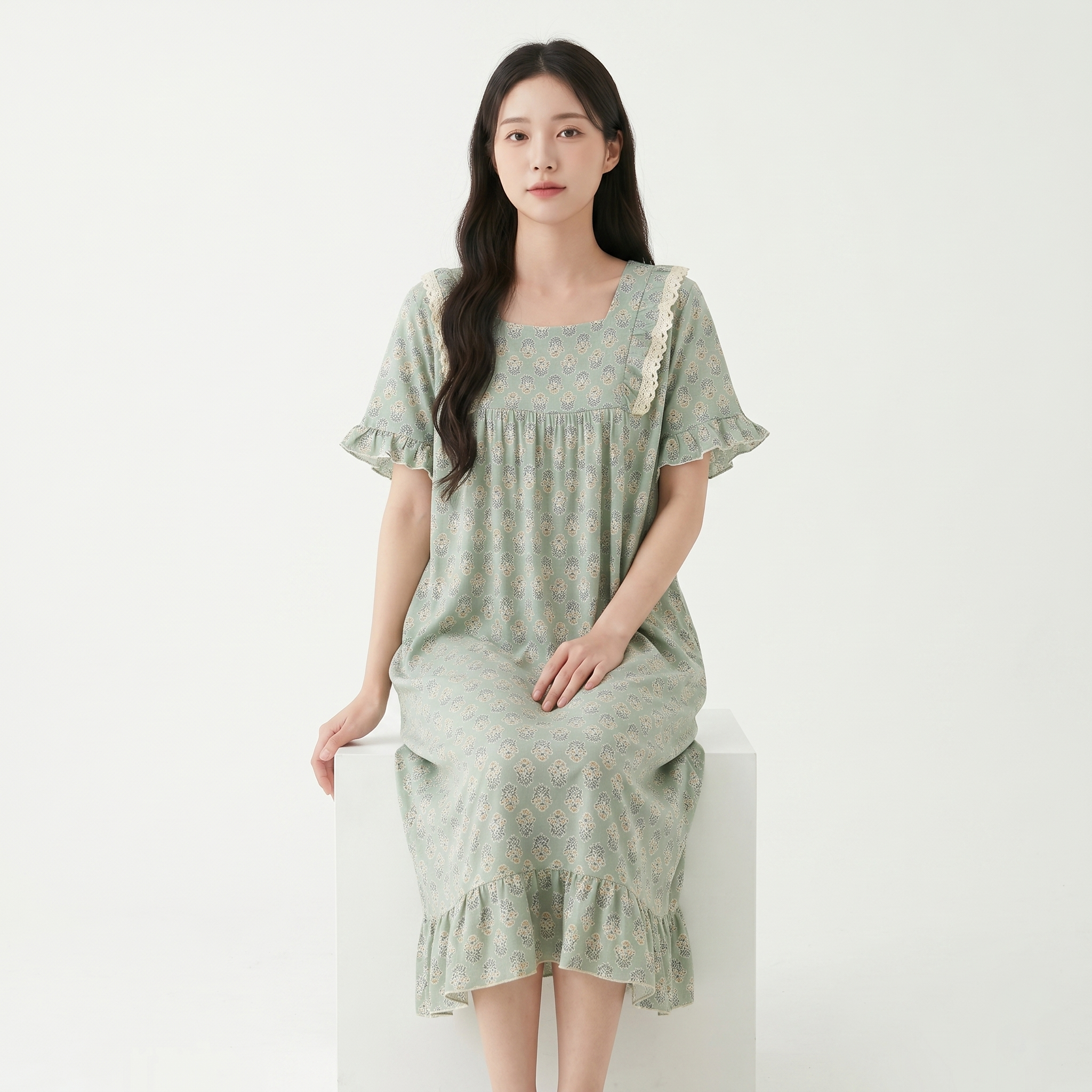 Cotton Silk Printed Dress (Summer Edition) Loose Fit | Home And Outer Wear Comfort | Soft Elegant Daily Wear | CLS260427A087