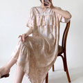 Cotton Silk Anti-Bump V-Neck Princess Long Dress (Premium Edition) Spring–Autumn &amp; Summer Wear | Elegant Flow | High-End Comfort | CLS260423A079
