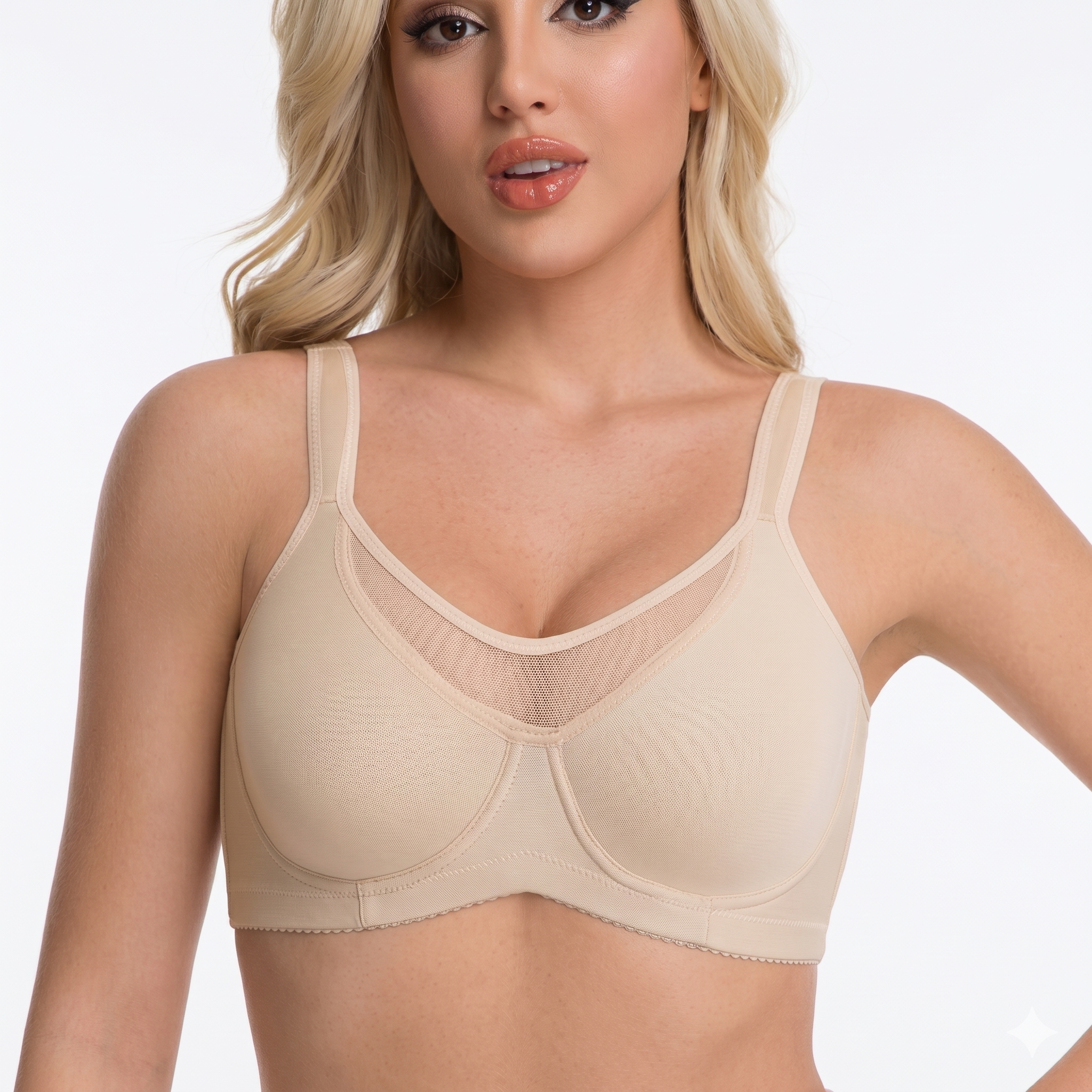 ELVA Adjustable Push-Up Support Bra (Large Size Edition) | Cup C D | 3 Hook | Adjustable Wire | Lightweight Daily Wear | CB260521A133